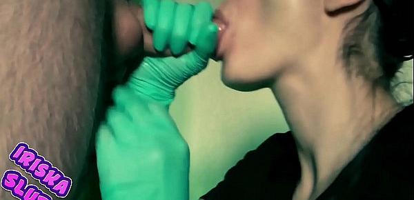  Hot girl in mask gets cum in mouth